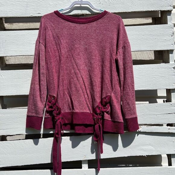 Maurices Lace Up Bottom Sweater - Picture 2 of 10